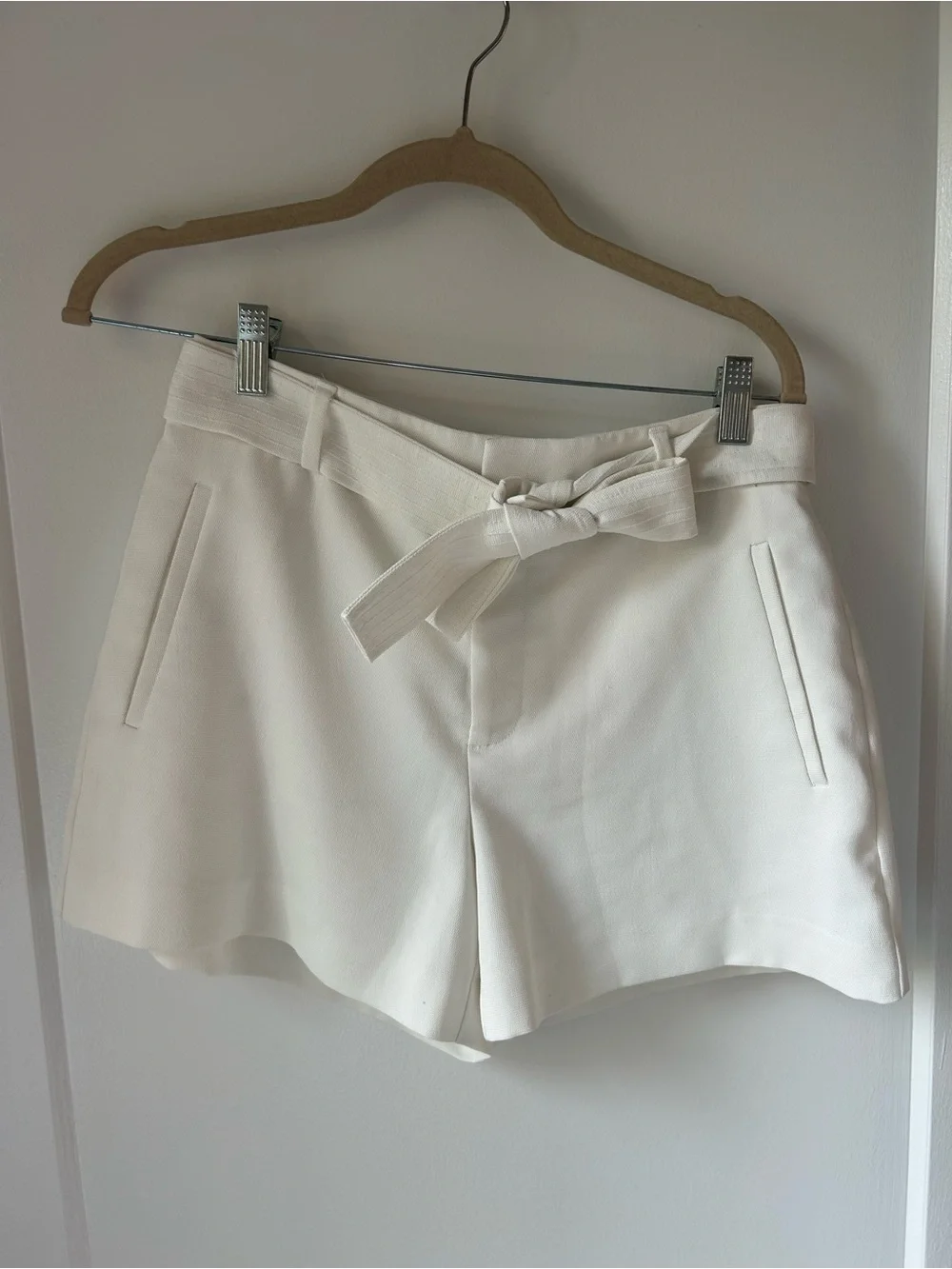 Nine West High-Waist Tie-Belt Shorts